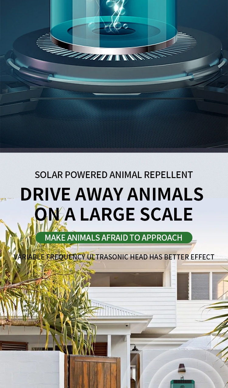 Solar Ultrasonic Bird & Animal Repeller — Variable-Frequency Head + Horn details 4