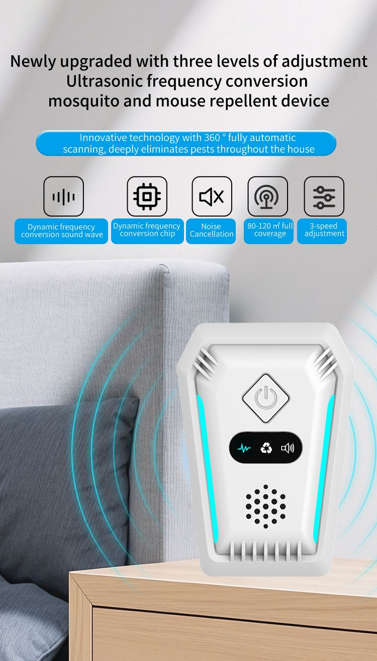 Ultrasonic Pest Repeller 317 — Shield Design, Tri-Colour Light Strips details 1