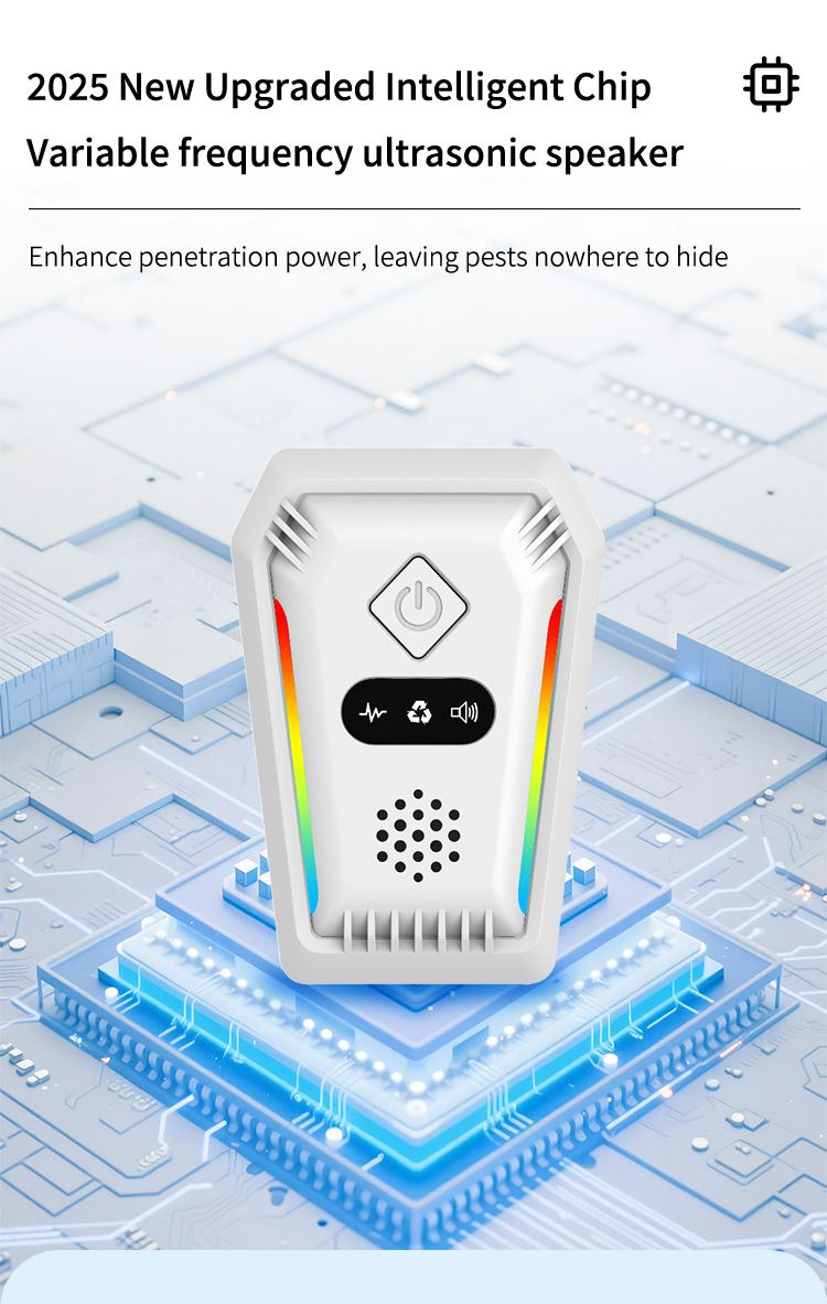 Ultrasonic Pest Repeller 317 — Shield Design, Tri-Colour Light Strips details 3