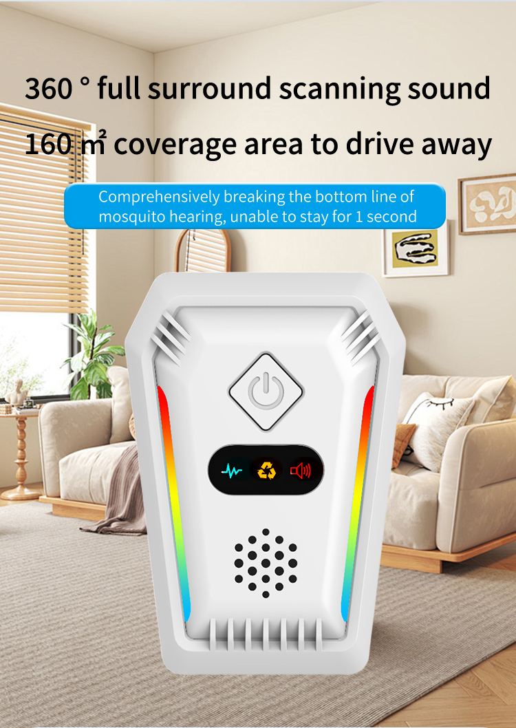 Ultrasonic Pest Repeller 317 — Shield Design, Tri-Colour Light Strips details 8