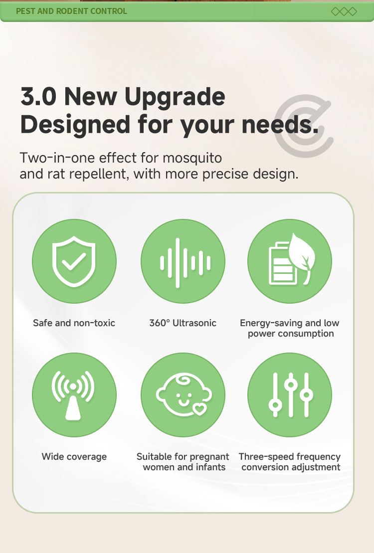 Ultrasonic Pest Repeller 613 — Diamond Design, Edge-Lit Frame details 2