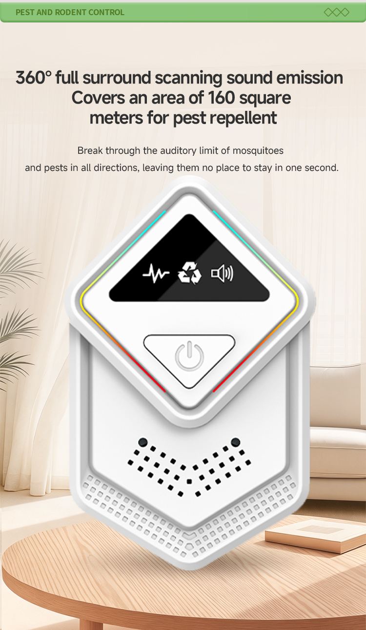 Ultrasonic Pest Repeller 613 — Diamond Design, Edge-Lit Frame details 11