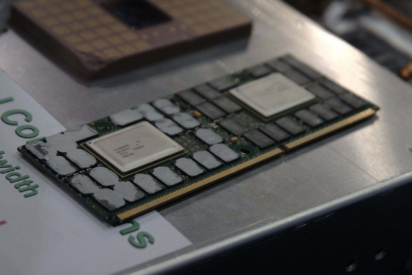 DIMM memory module installed in a server