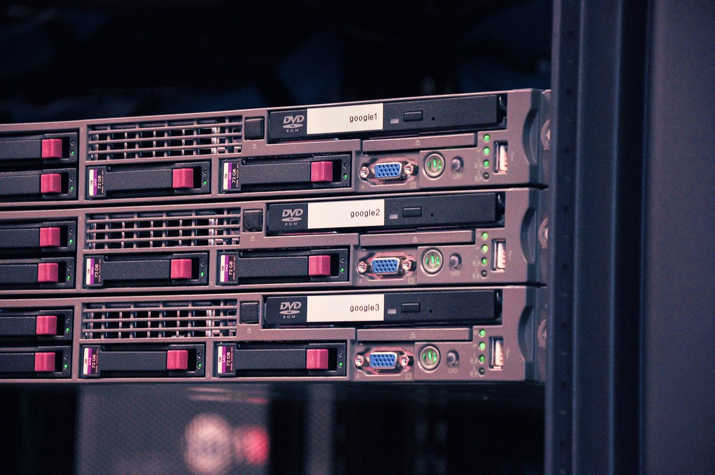 Google servers inside a data center