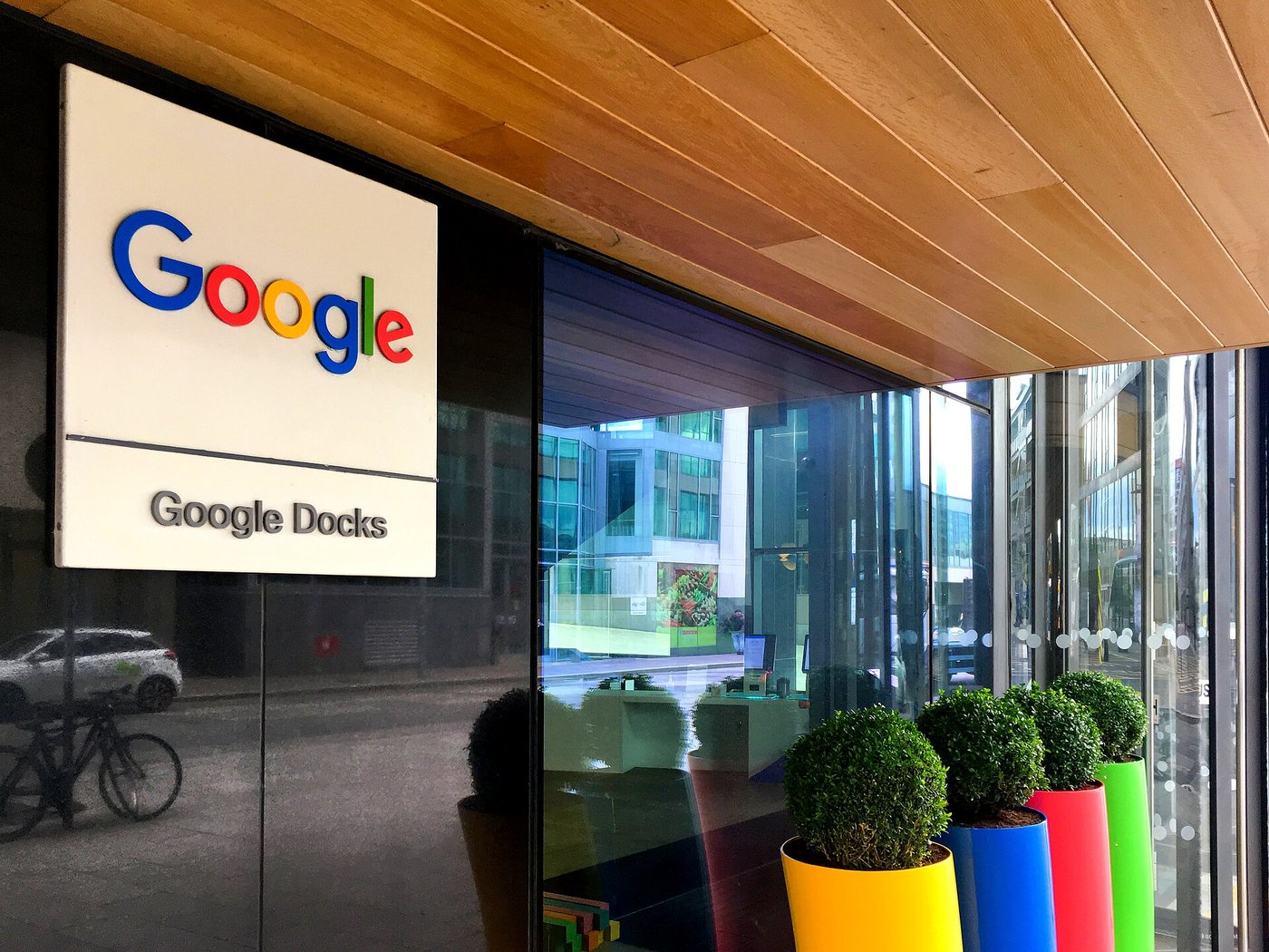 Google headquarters building entrance in Dublin