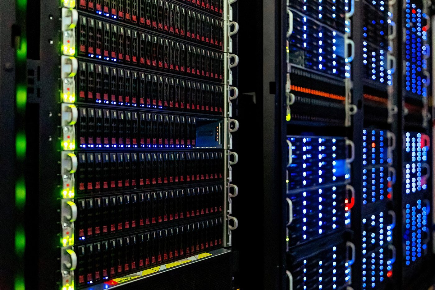 Server racks in a data center