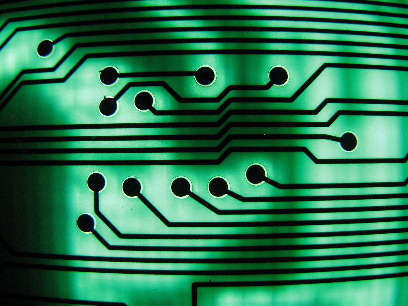 A green printed circuit board