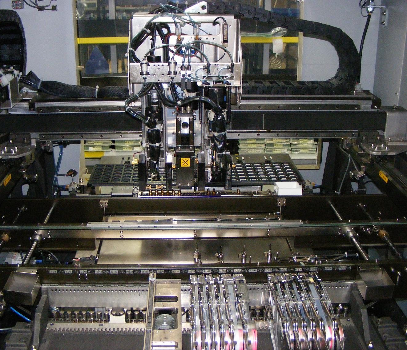 The internals of a pick-and-place machine