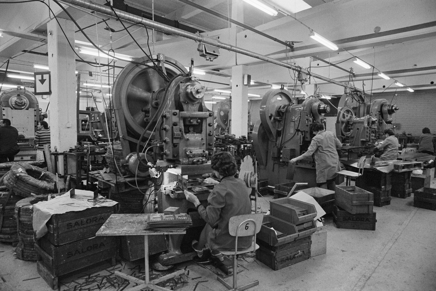 A European electronics factory floor in 1973
