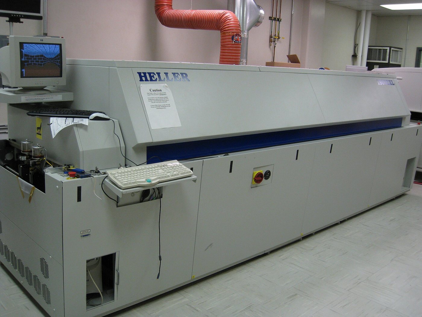 Reflow soldering oven on an SMT line