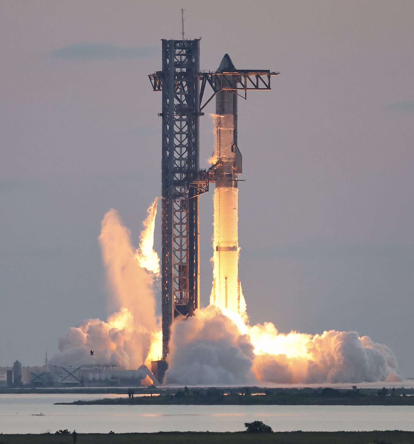 Starship ignition during flight test