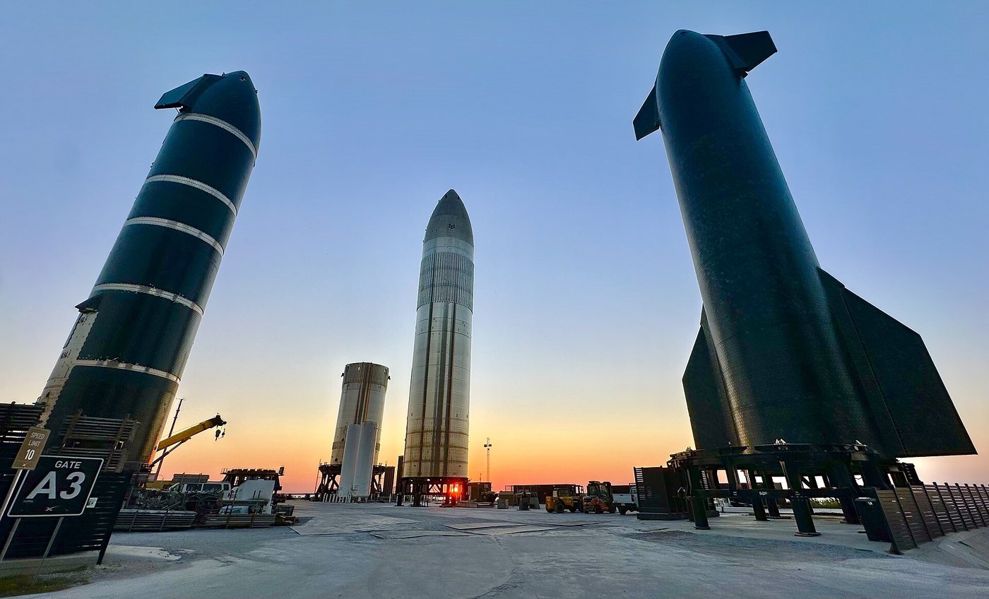 Rocket garden at SpaceX Starbase