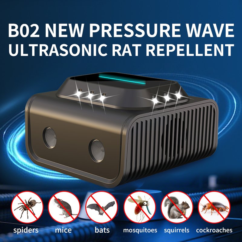 Dual-Outlet Ultrasonic Rat Repeller — 4K–35 kHz + Lights