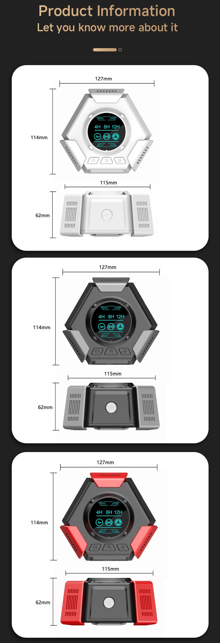 Hexagonal Ultrasonic Pest Repeller with Digital Display — Battery or Plug-in details 11