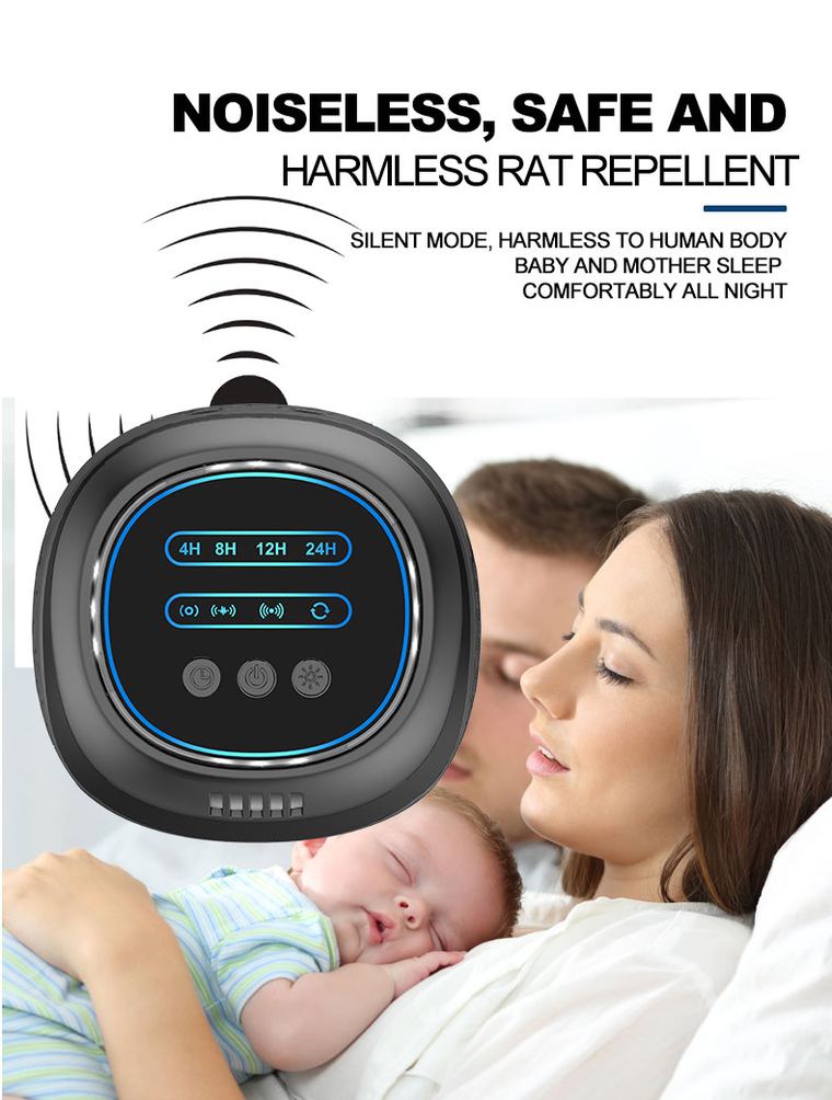 Ultrasonic Rodent Repeller with 4-Sided Strobe Light & Digital Timer details 6