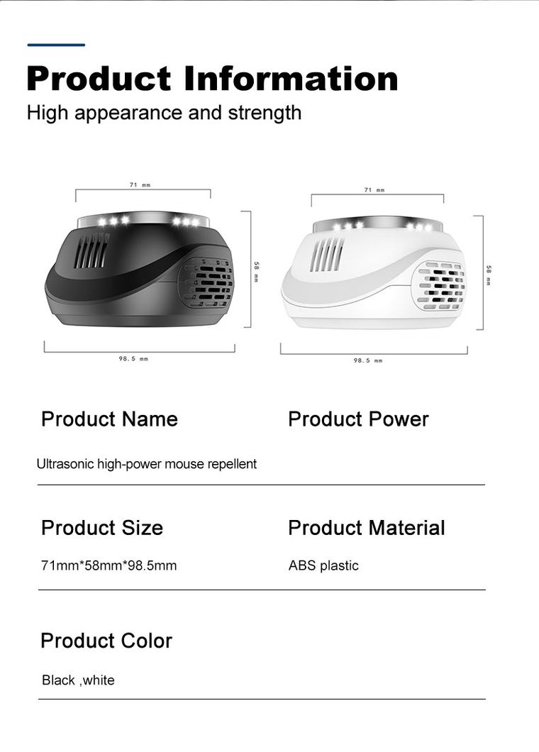 Ultrasonic Rodent Repeller with 4-Sided Strobe Light & Digital Timer details 12